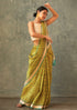 Handwoven Lemon Maheshwari Cotton Silk Saree